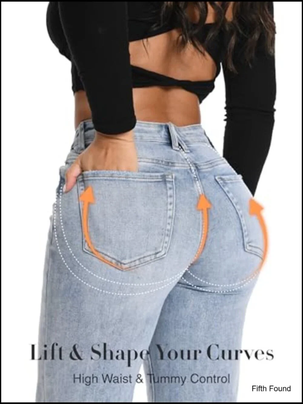 High Waisted Wide Leg Baggy Jeans Stretchy Tummy Control Raw Hem Casual Denim